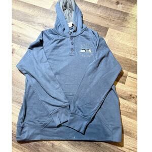 Seattle Seahawks NFL Pullover Hoodie Men’s Blue Henley Sweatshirt XL NWT